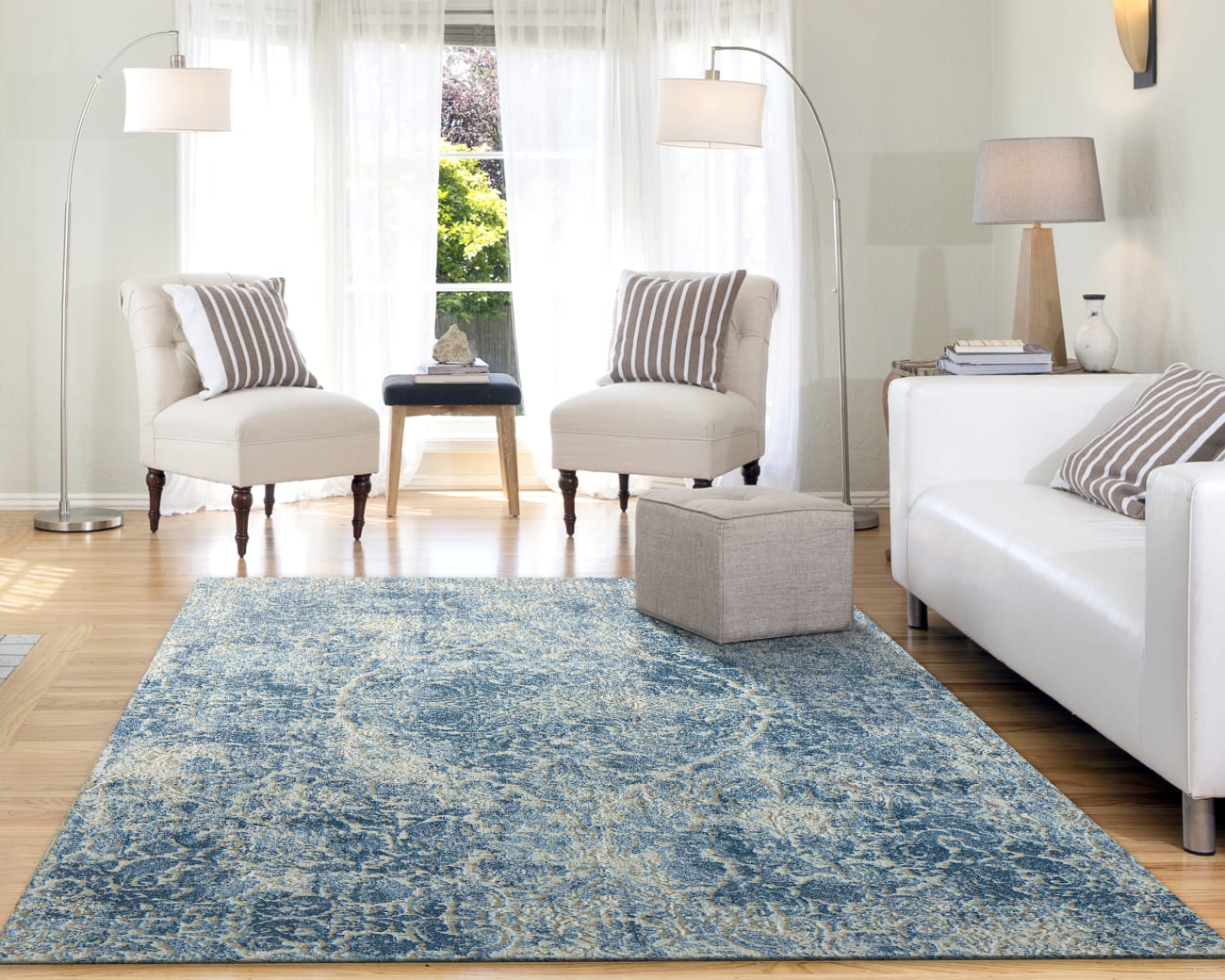 QUARTZ - Ivory Blue 27040-500 - Dynamic Rugs - QUARTZ - Ivory Blue 27040-500