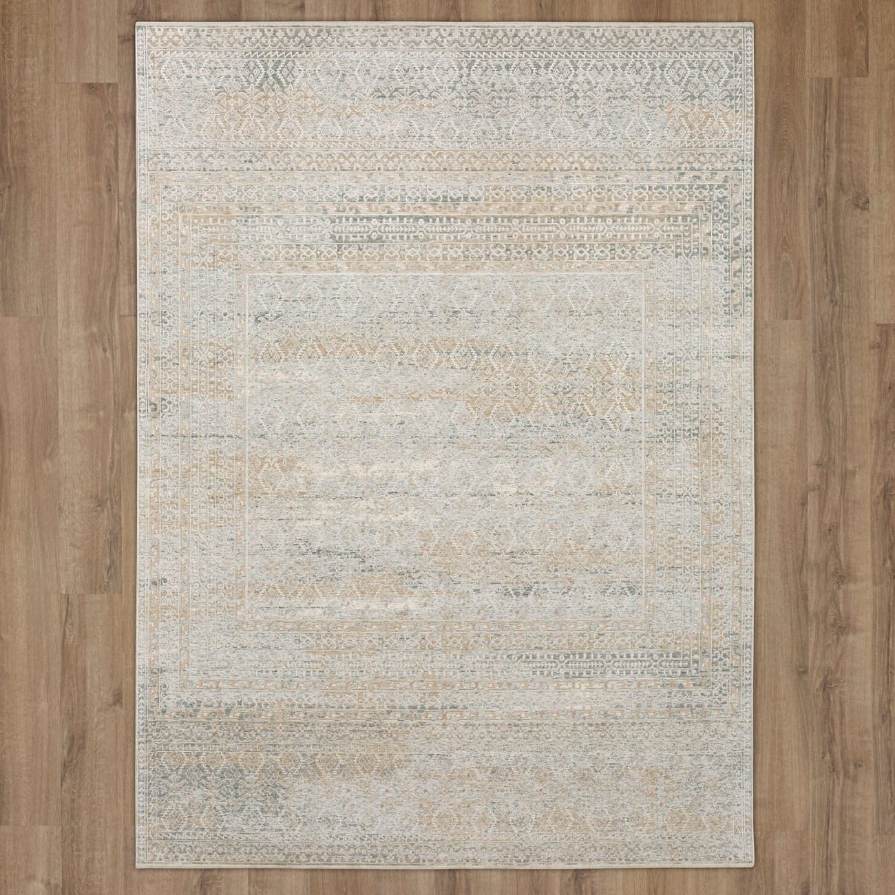 R1037-9945-060092 - Karastan - Solitude - Larnaca Dark Grey Cream - 5' X 7' 8"