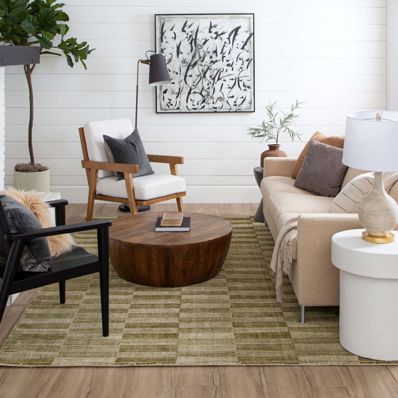 Bobby Berk Broken Stripe - Broken Stripe Moss R1091-214 - Karastan - Bobby Berk Broken Stripe - Broken Stripe Moss R1091