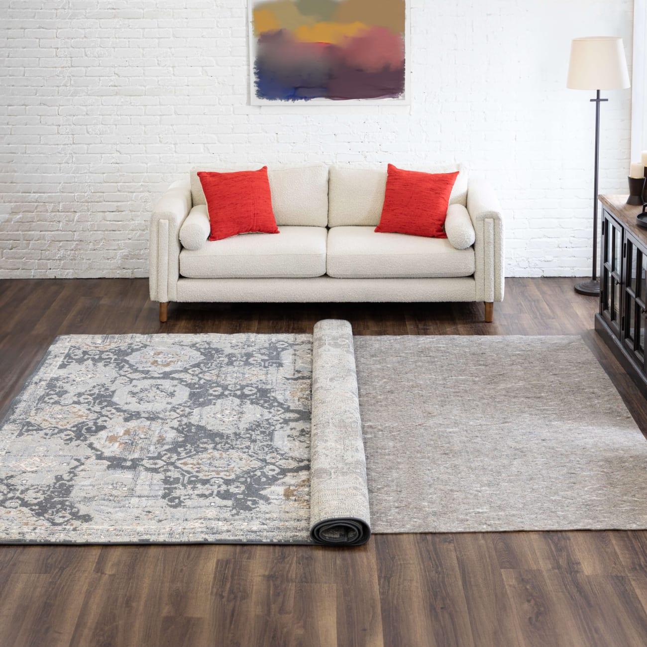 DR002-999-090120 - Mohawk Home - Dual Surface 1/4 Inch Rug Pad - Grey - 7' 6" X 10'
