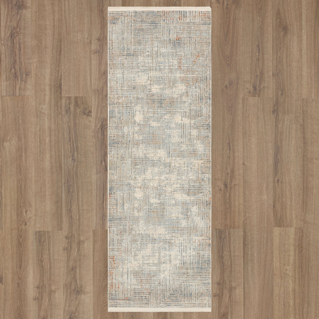 R1038-17214-031087 - Karastan - Solitude - Plaza Dilao Dark Grey Beige - 2' 7" X 7' 3"