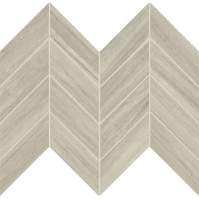AR0925CHEVMS1L2 - Column Grey 2 x 5 Chevron Mosaic Polished