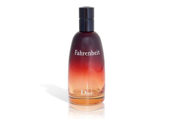 Dior Fahrenheit fragrance bottle with an anodized aluminum cap
