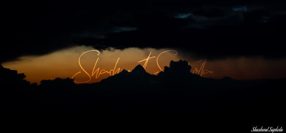 Dusk over the Himalaya, Central Nepal