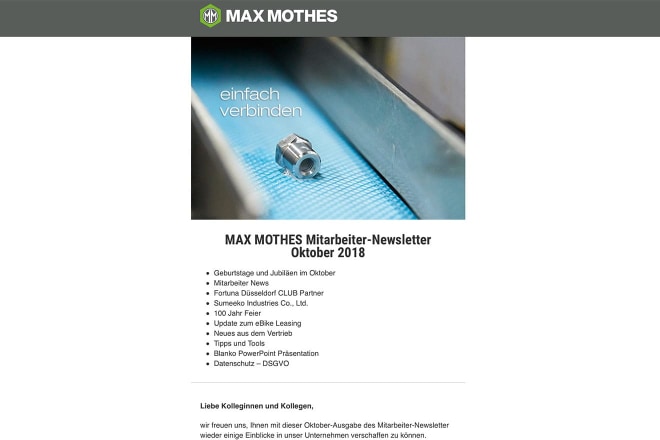 MAX MOTHES Newsletter