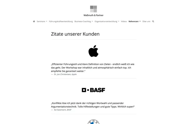Screenshot Waßmuth Seminare