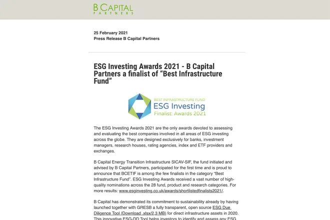 B Capital Partners Newsletter