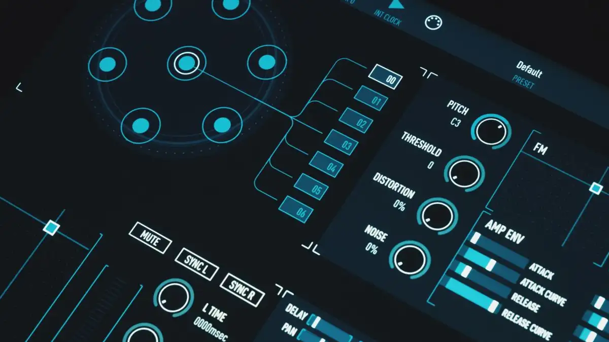 Antarmuka digital berteknologi tinggi yang menampilkan parameter kontrol dan visualisasi data futuristik.