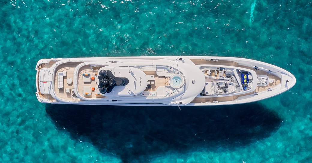 Luxury yacht on crystal clear waters
