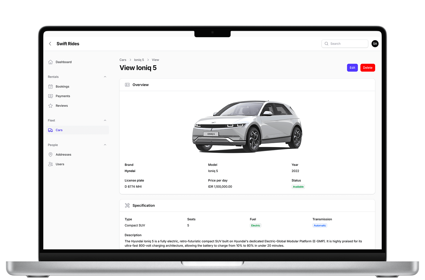 Swift Rides Dashboard
