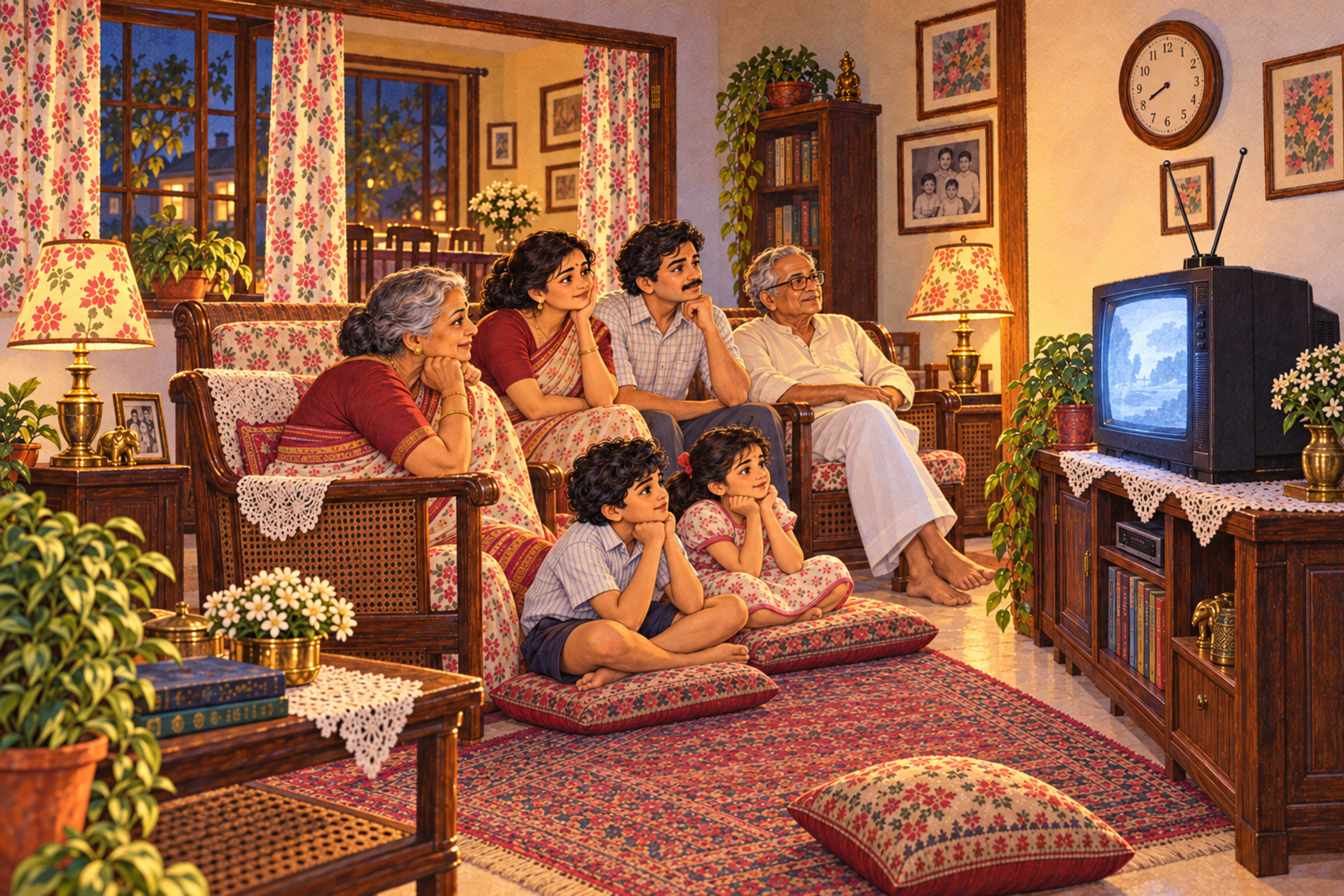 When The Whole Family Watched One Television