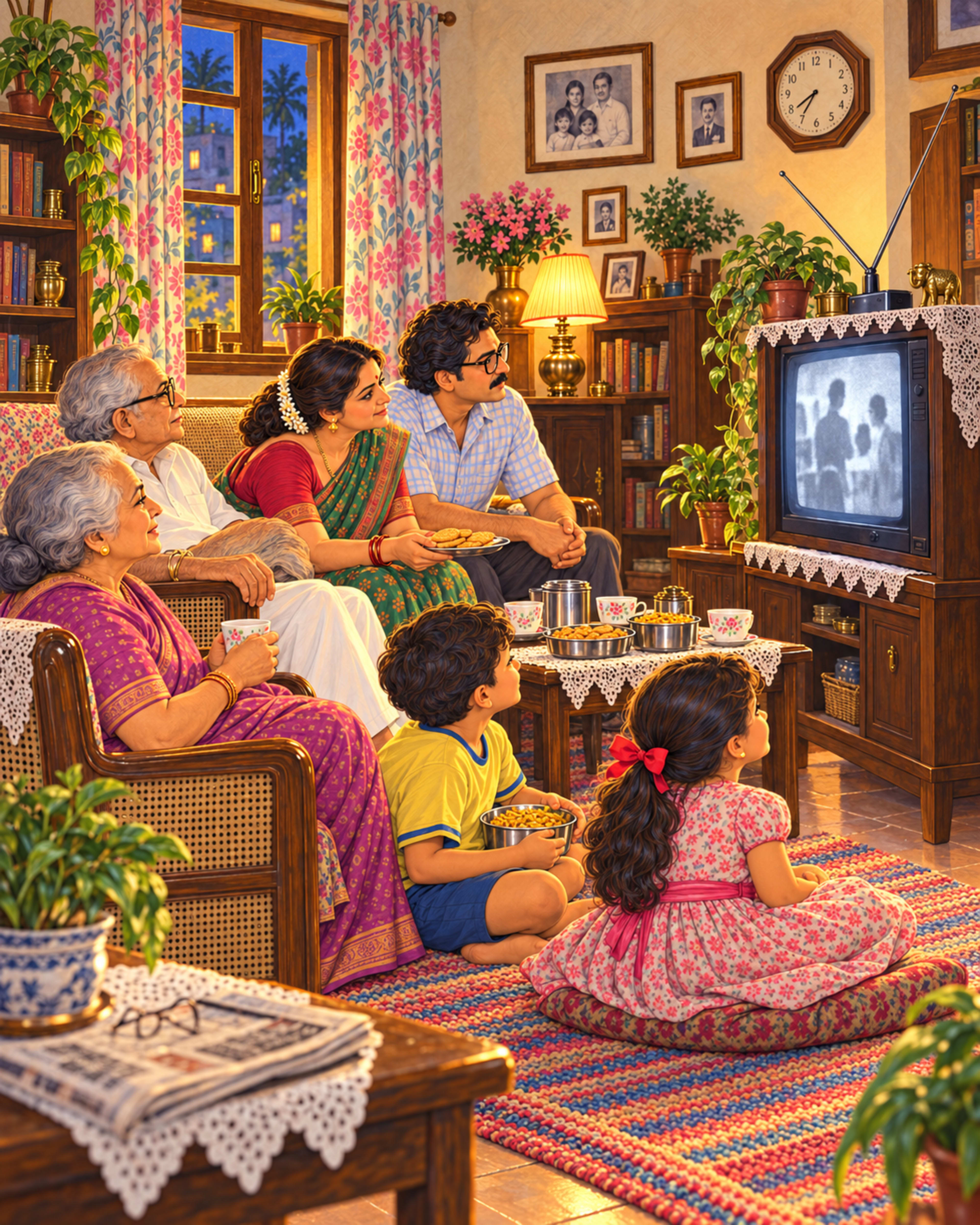 When The Whole Family Watched One Television