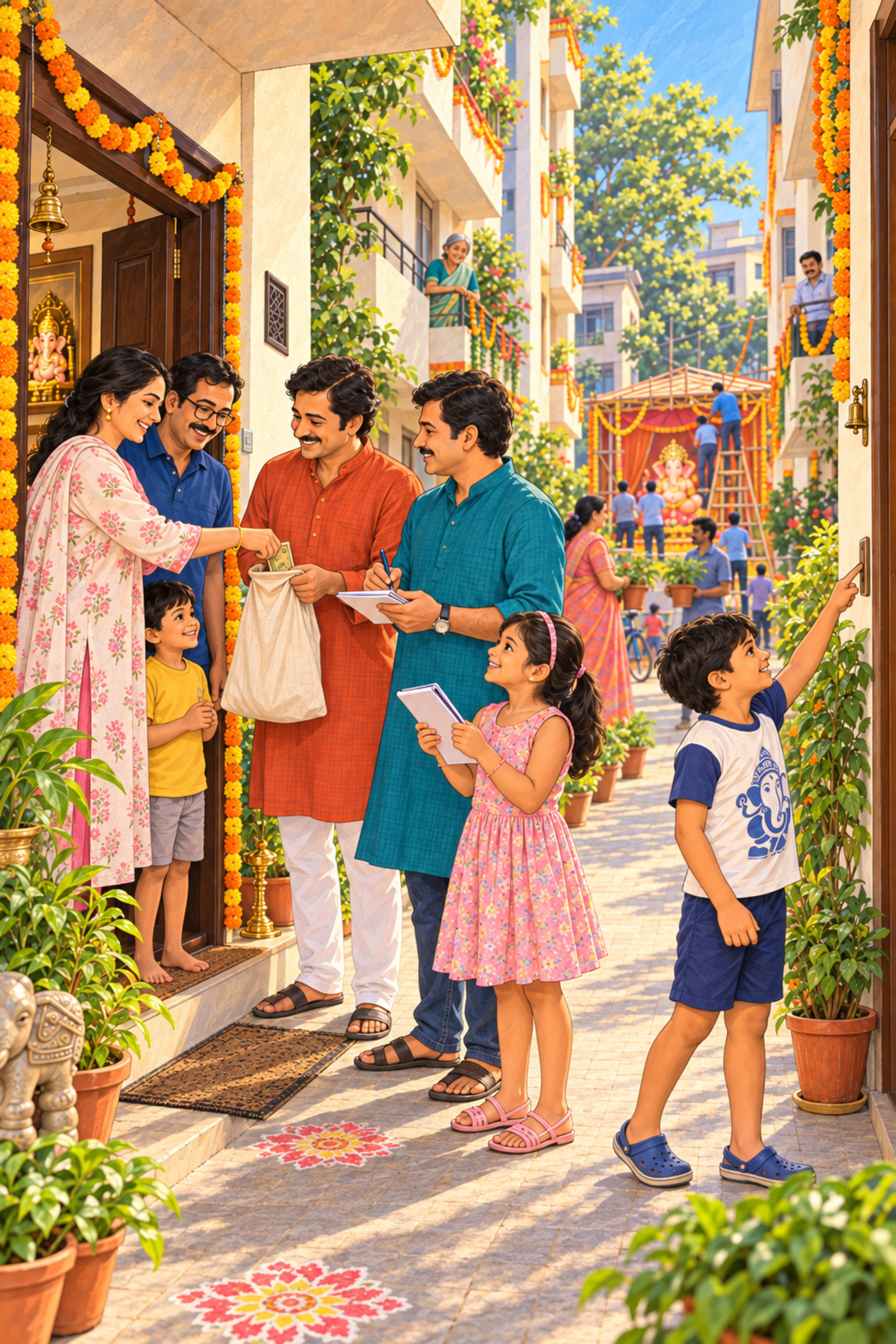 Going door to door for chanda