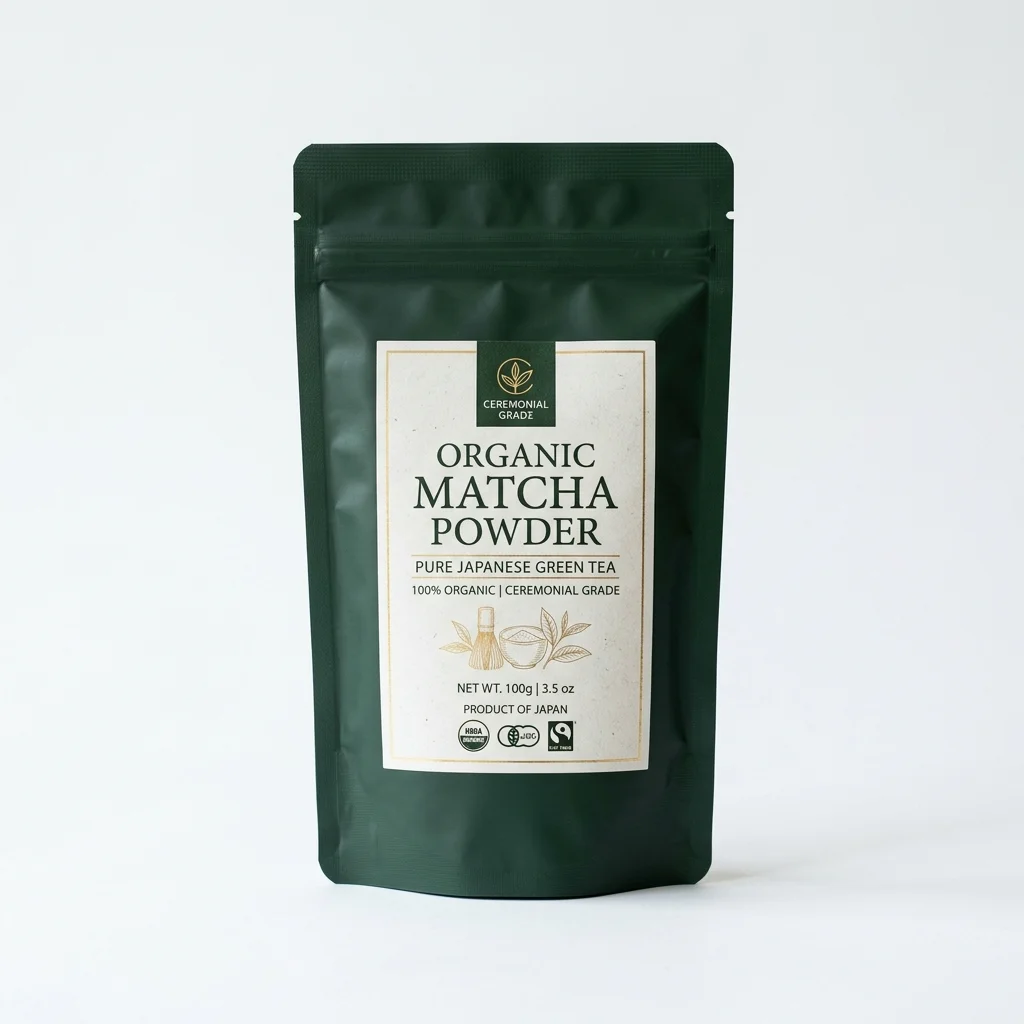 Túi đáy phẳng ghép nhôm đựng bột Matcha