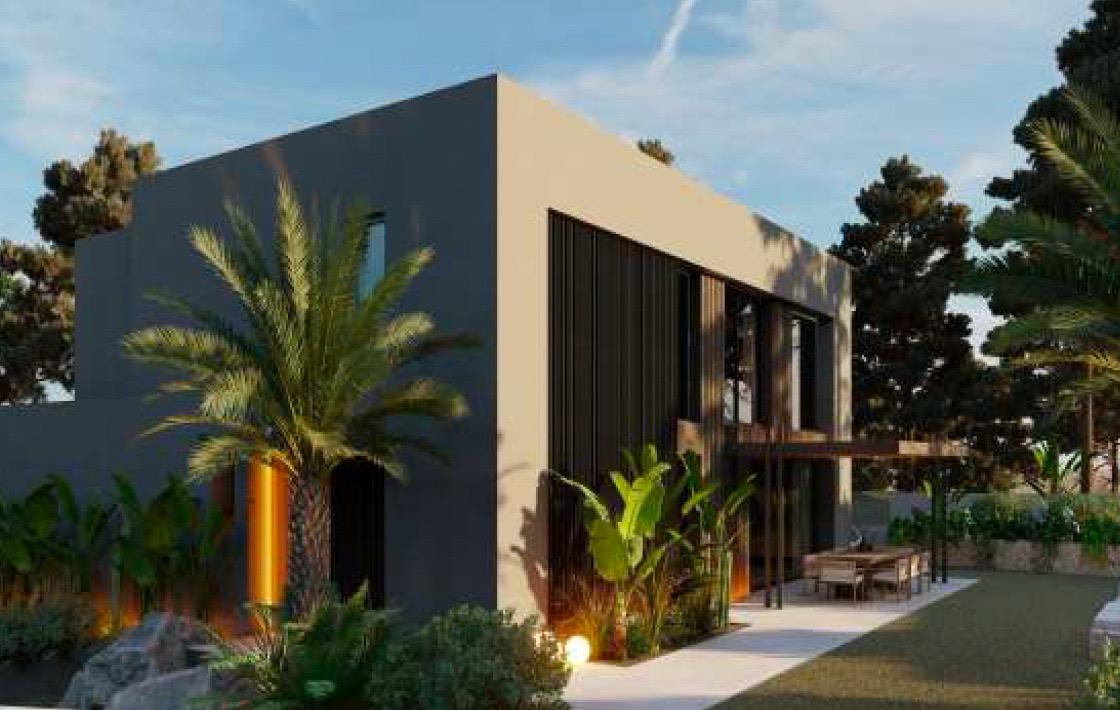 New construction villa project in Santa Ponsa, Mallorca – modern architectural design with pool and garden
