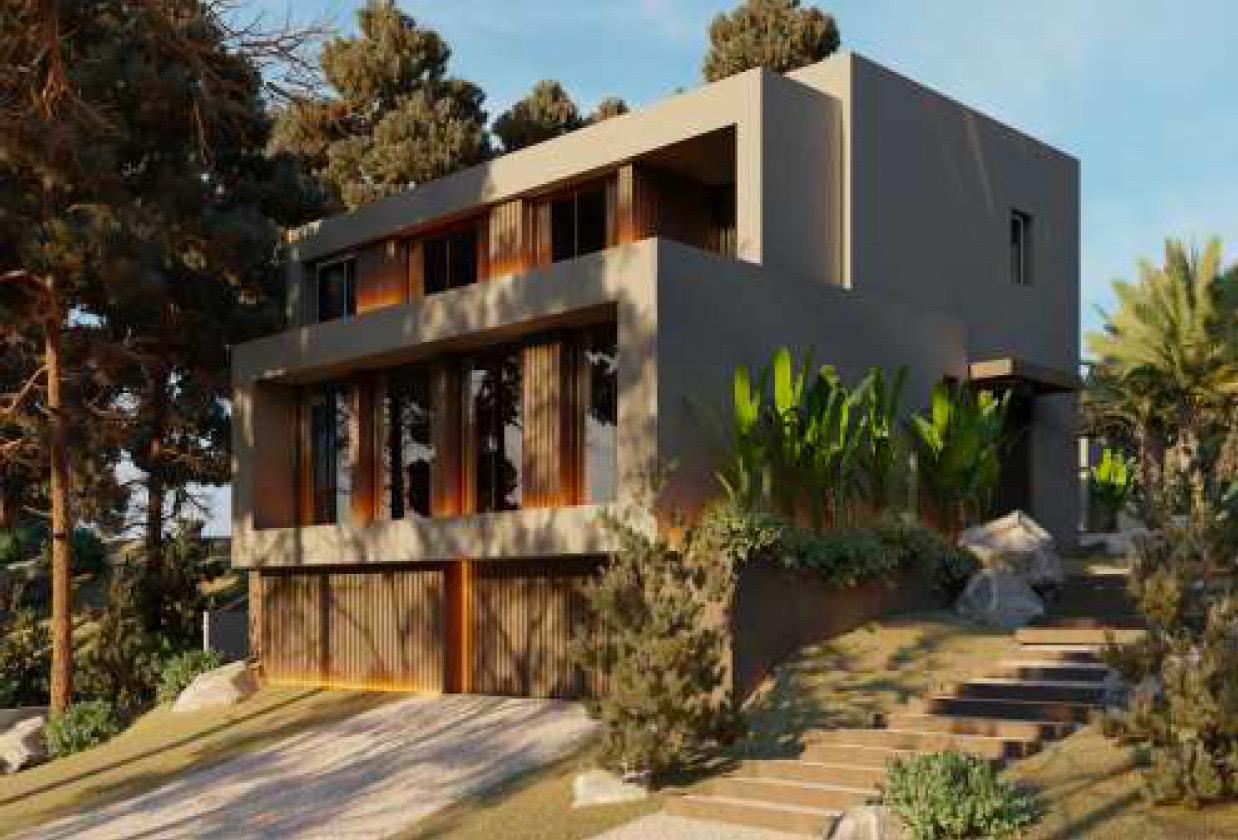 New construction villa project in Santa Ponsa, Mallorca – modern architectural design with pool and garden