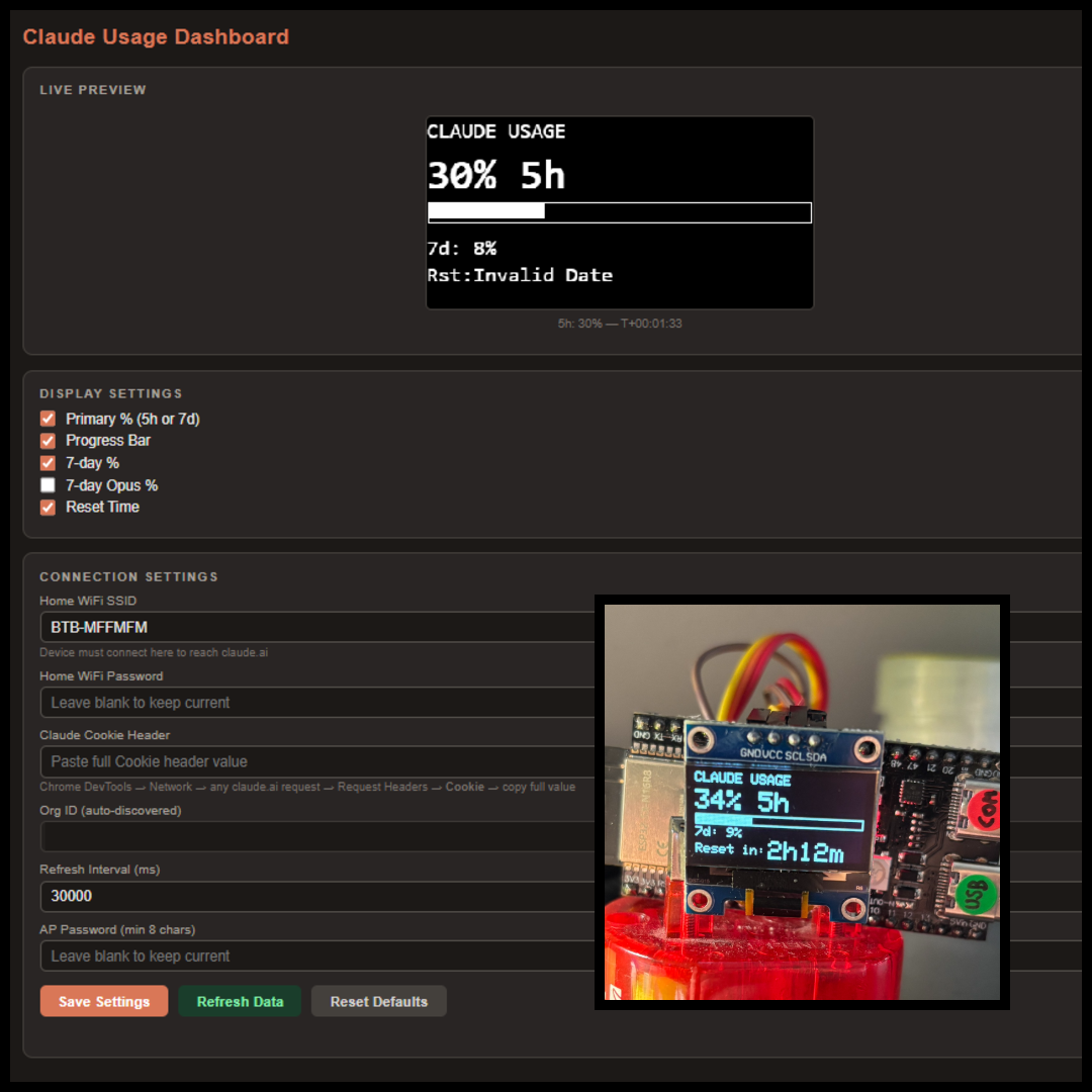 ESP32-S3 Claude Usage Monitor