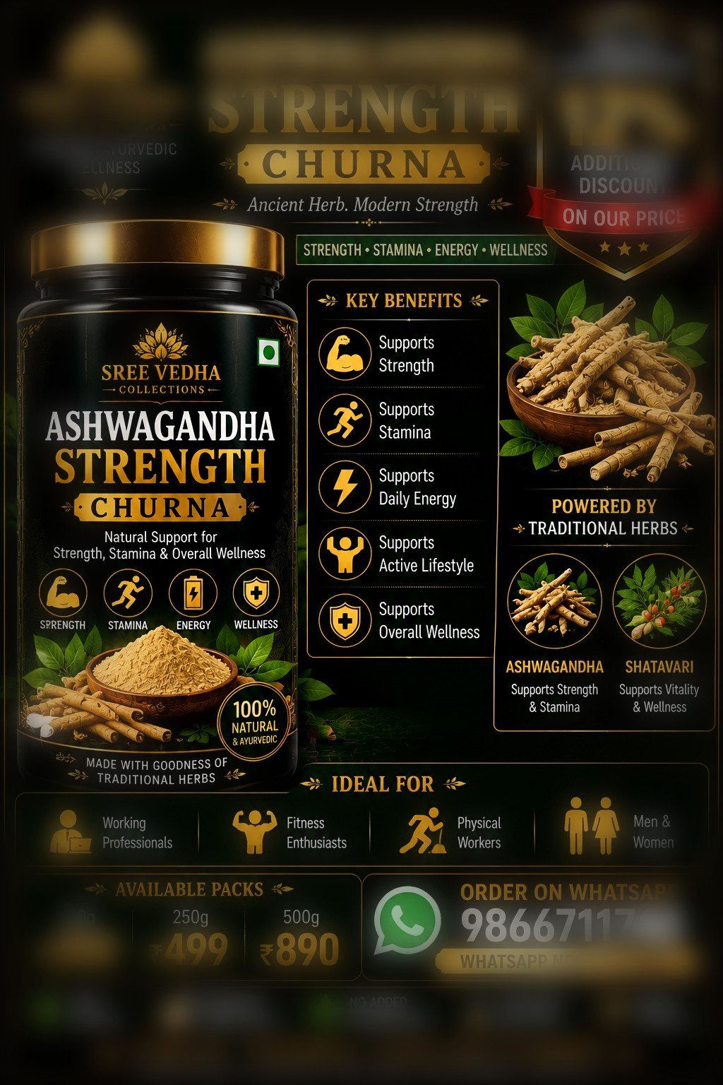 ASHWAGANDHA STRENGTH CHURNA - 100 Grams