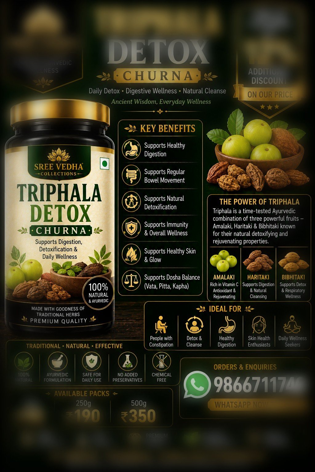 TRIPHALA DETOX CHURNA - 100 Grams