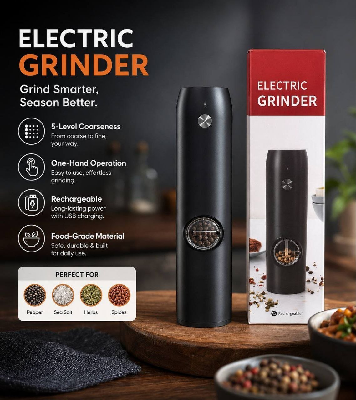 Rechargeable Heavy Spice Grinder