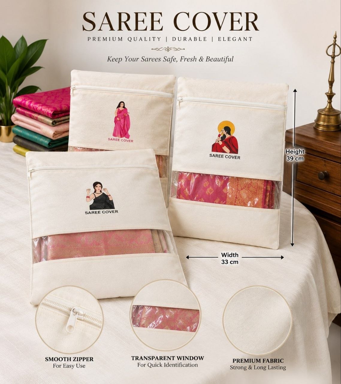 Saree Cover With Transparent window