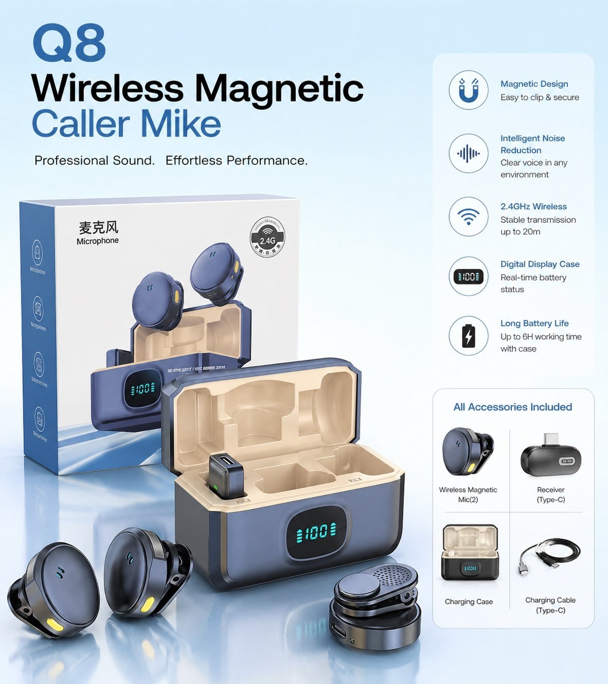 Q8 Wirless Microphone (Caller Mic)