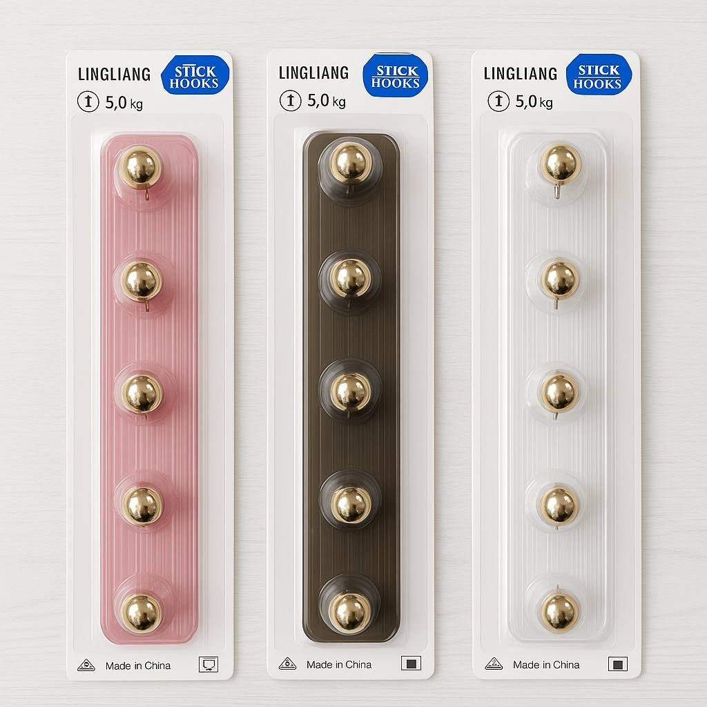 5 in 1 Acrylic Self Adhesive Hook