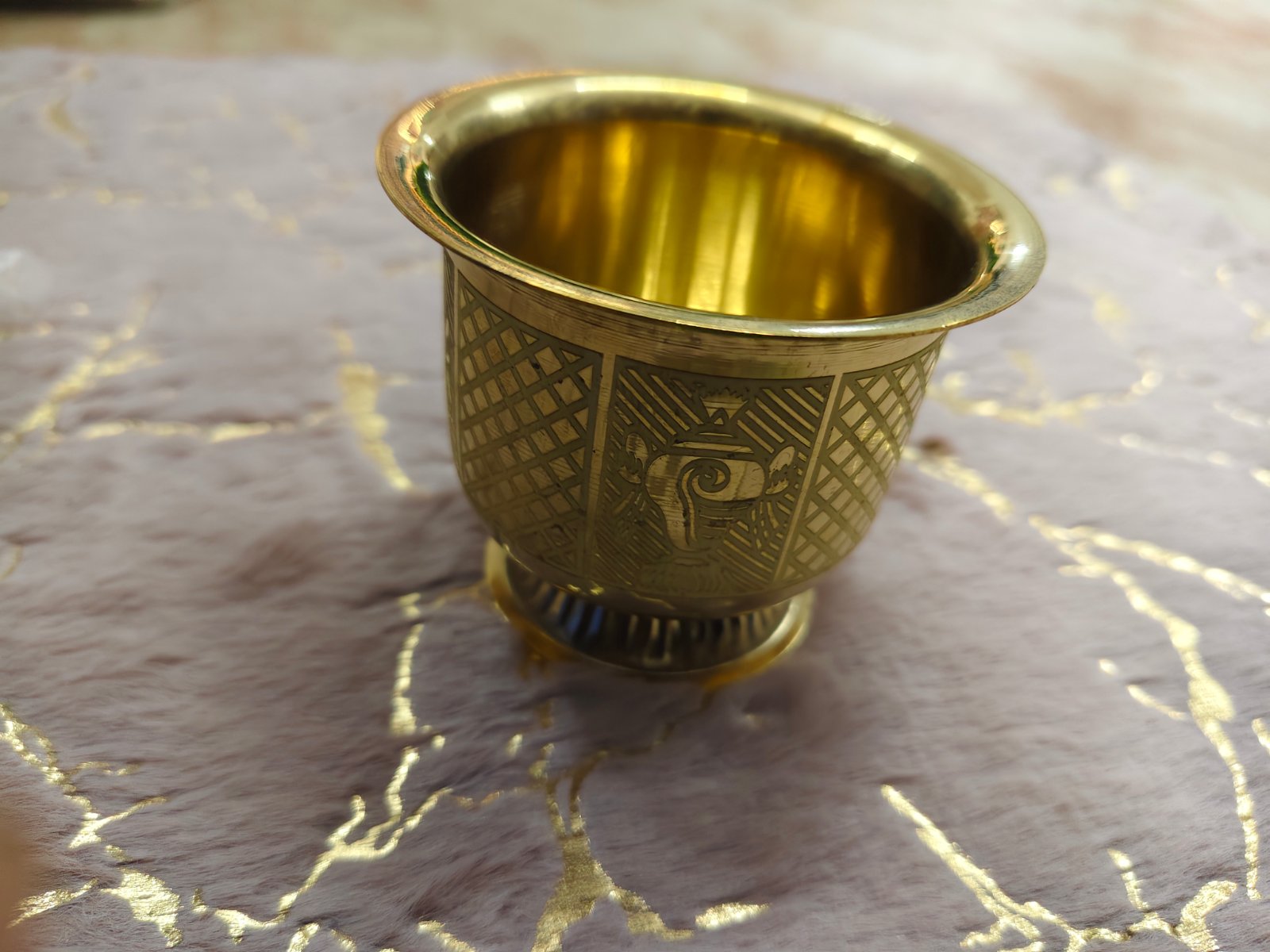 Brass Glass Laser ( Prasadam Bowel )