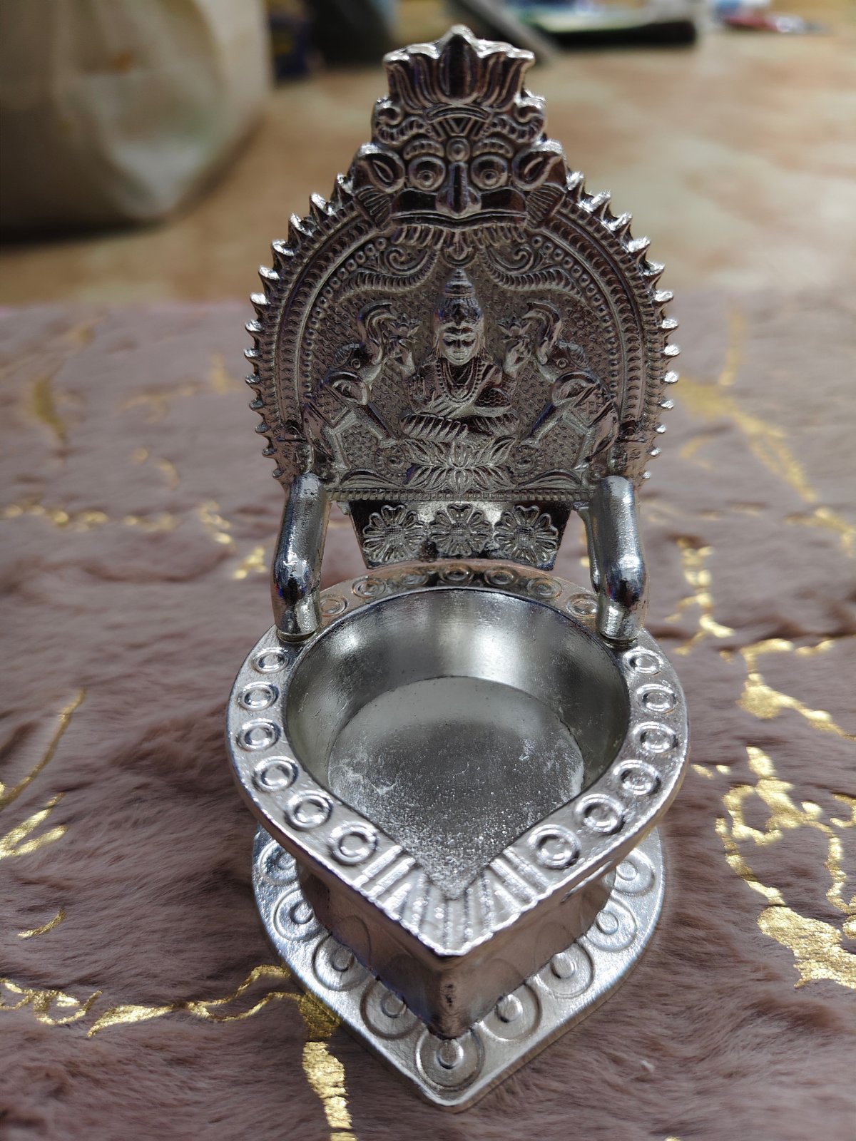 Gajalakshmi Deepam German Silver 
