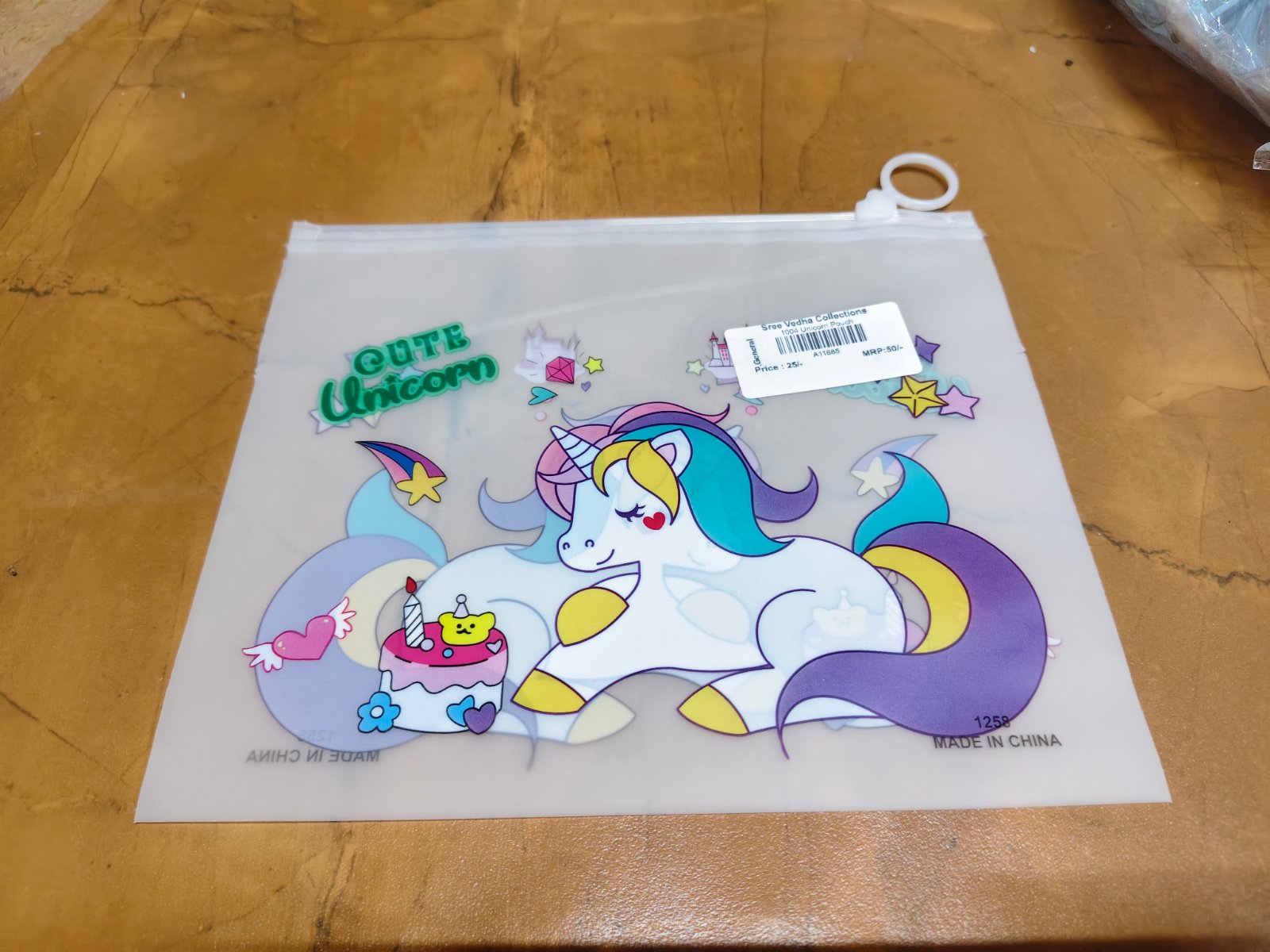 Unicorn Printed square shape Pouch