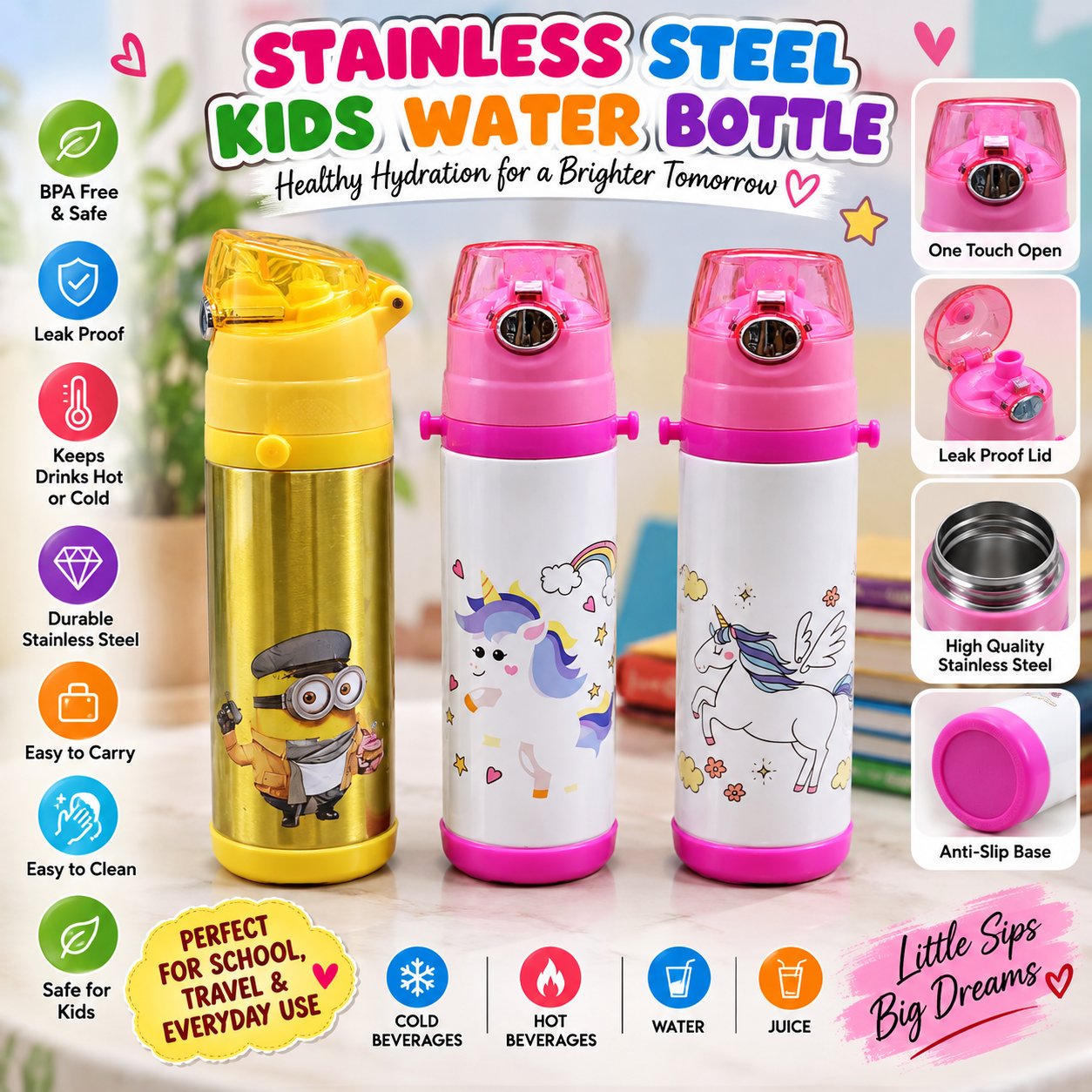 Premium stainless steel water bottle