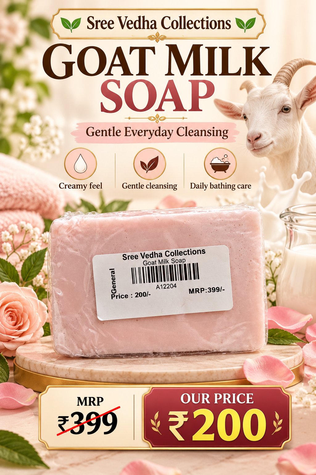 Goat milk Soap Rose