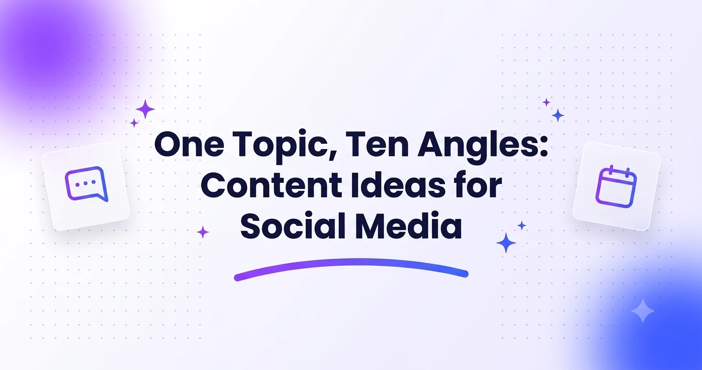 One topic ten angles content strategy for generating social media post ideas