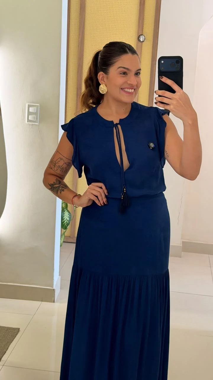SAIA LONGA CREPE BLUE