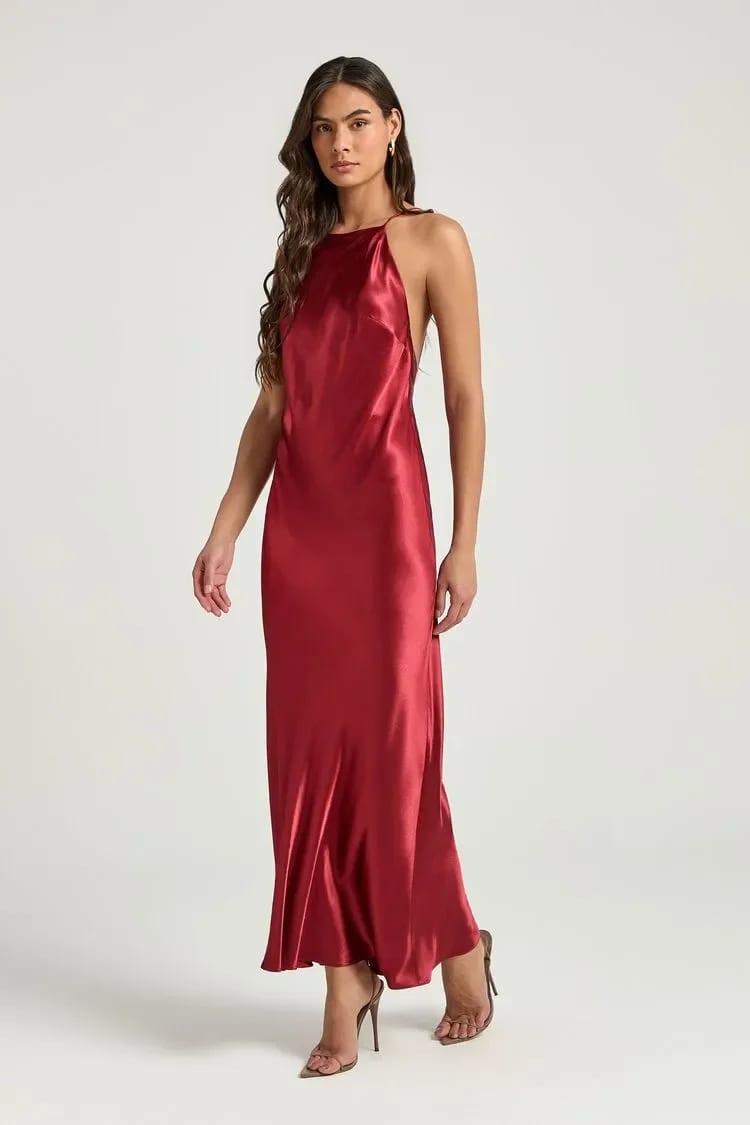 VESTIDO LONGO DCT COSTAS RUBRO