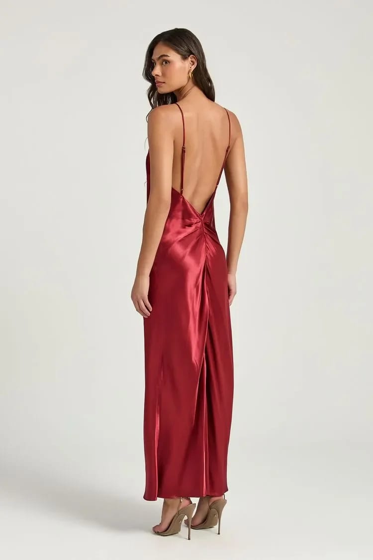 VESTIDO LONGO DCT COSTAS RUBRO