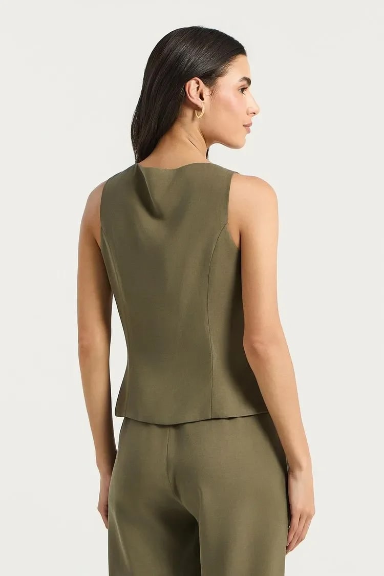 LUSA PEPLUM BOTOES OLIVA