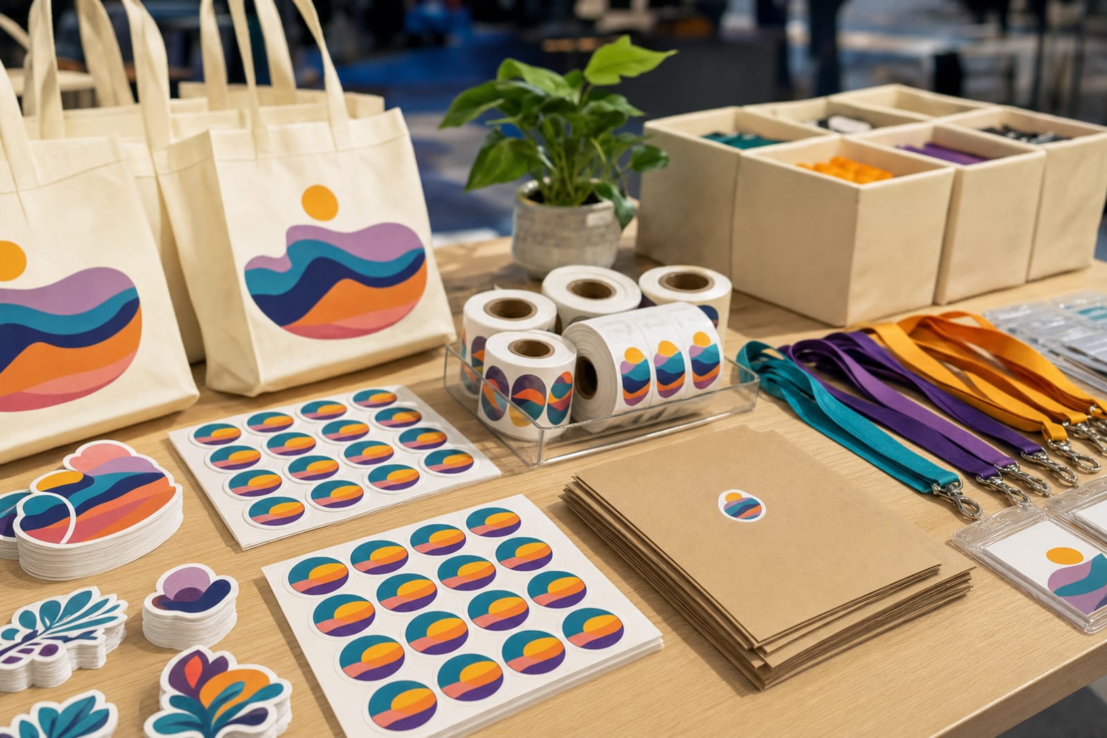 Custom stickers for Orange County events and business packaging