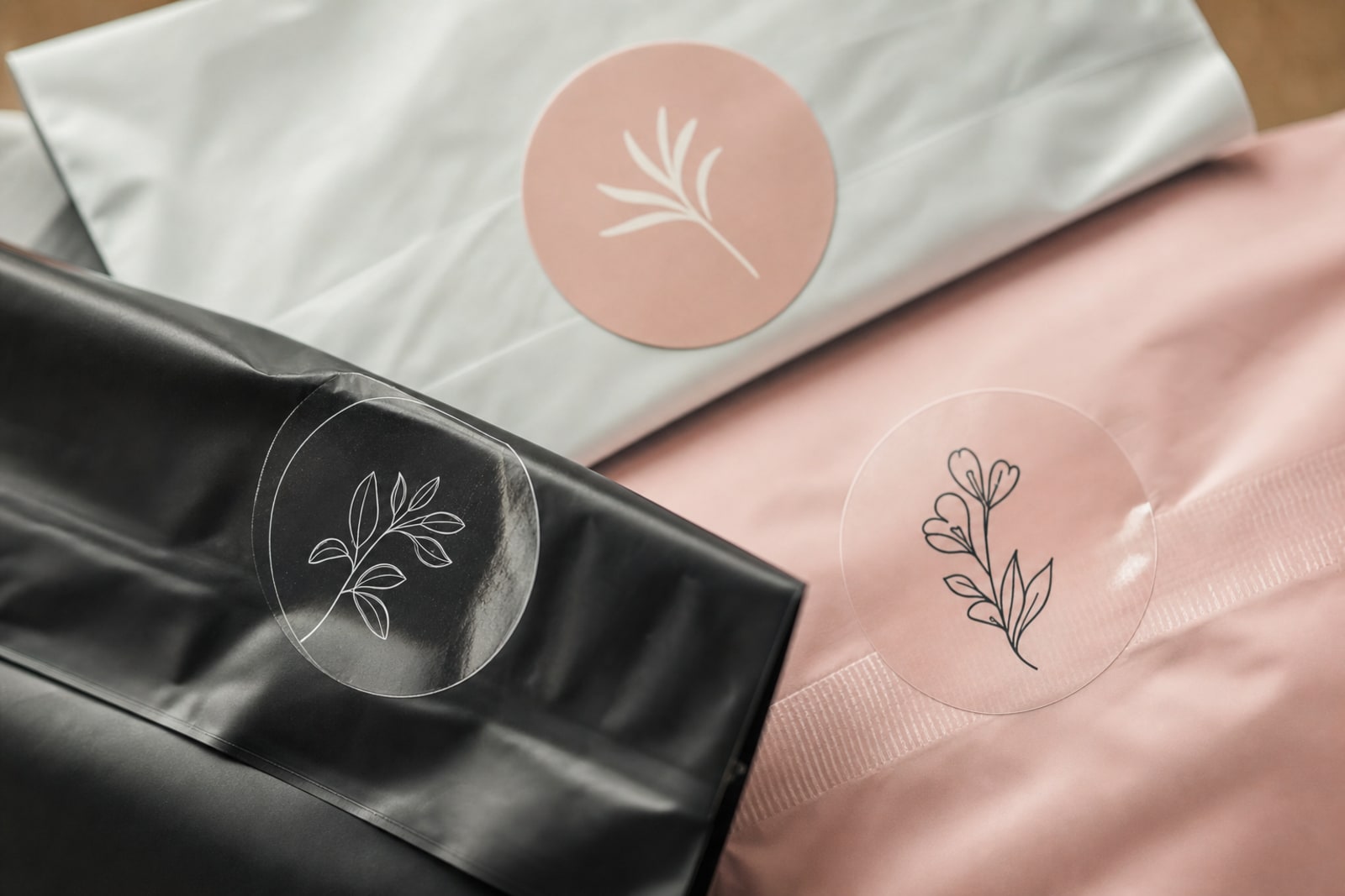 Clear stickers poly mailers