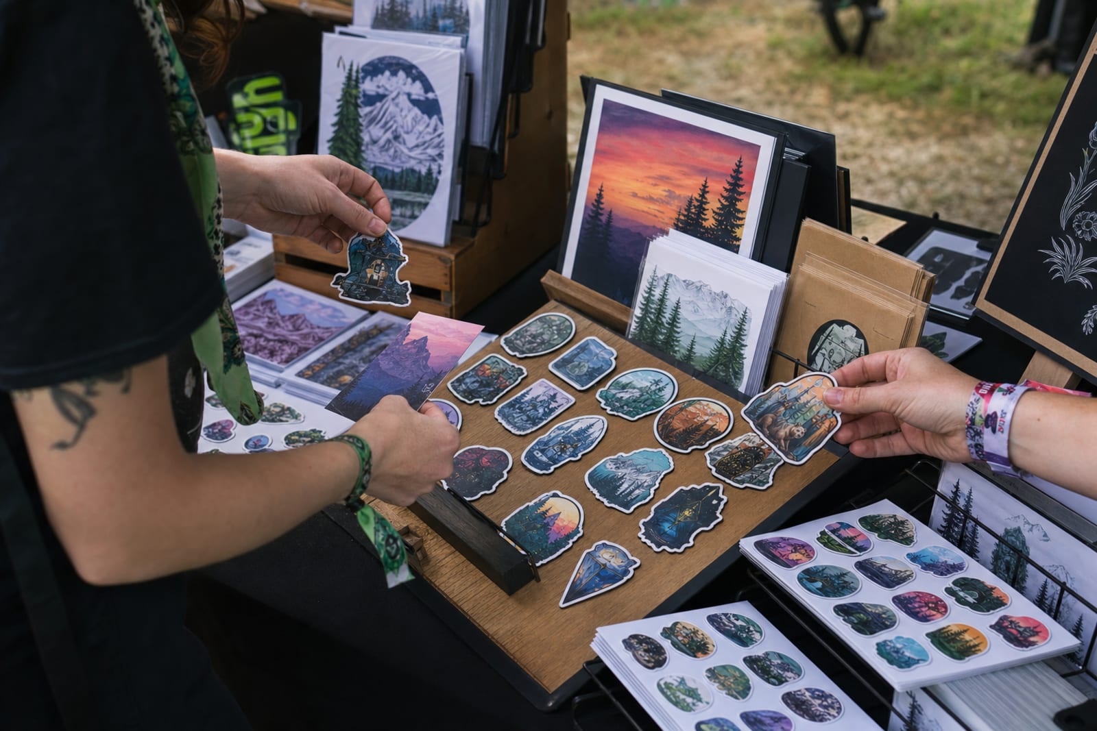 Festival magnet merch table