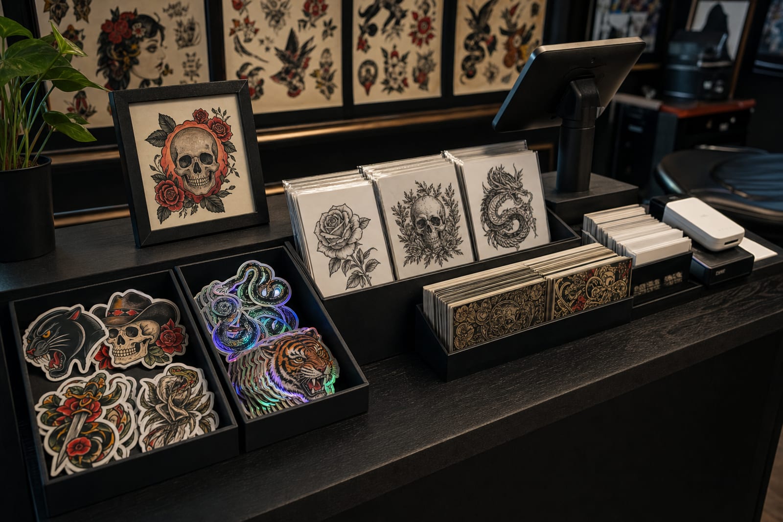stickers for tattoo shops product photography