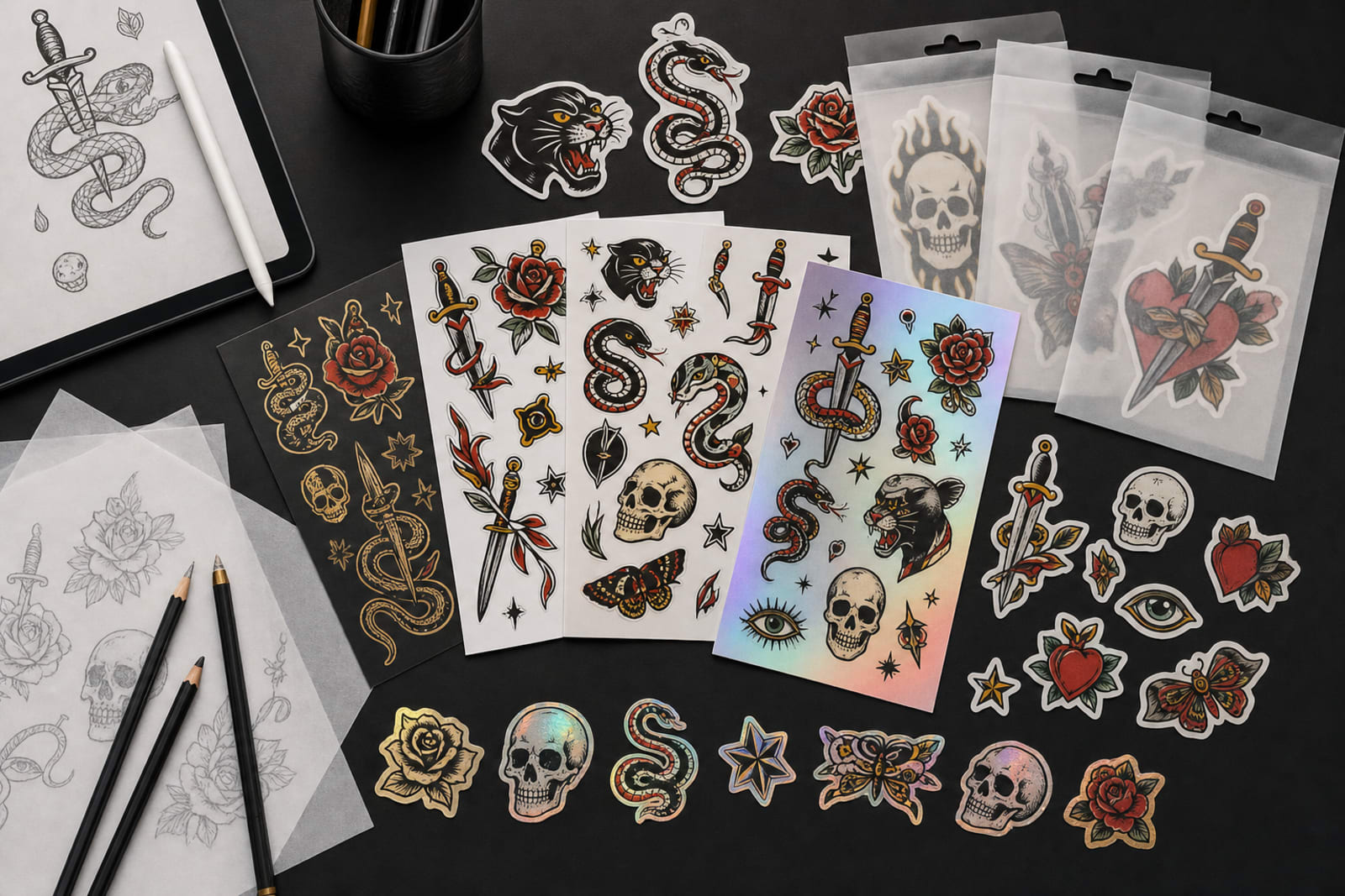 stickers for tattoo shops product photography gallery image 2