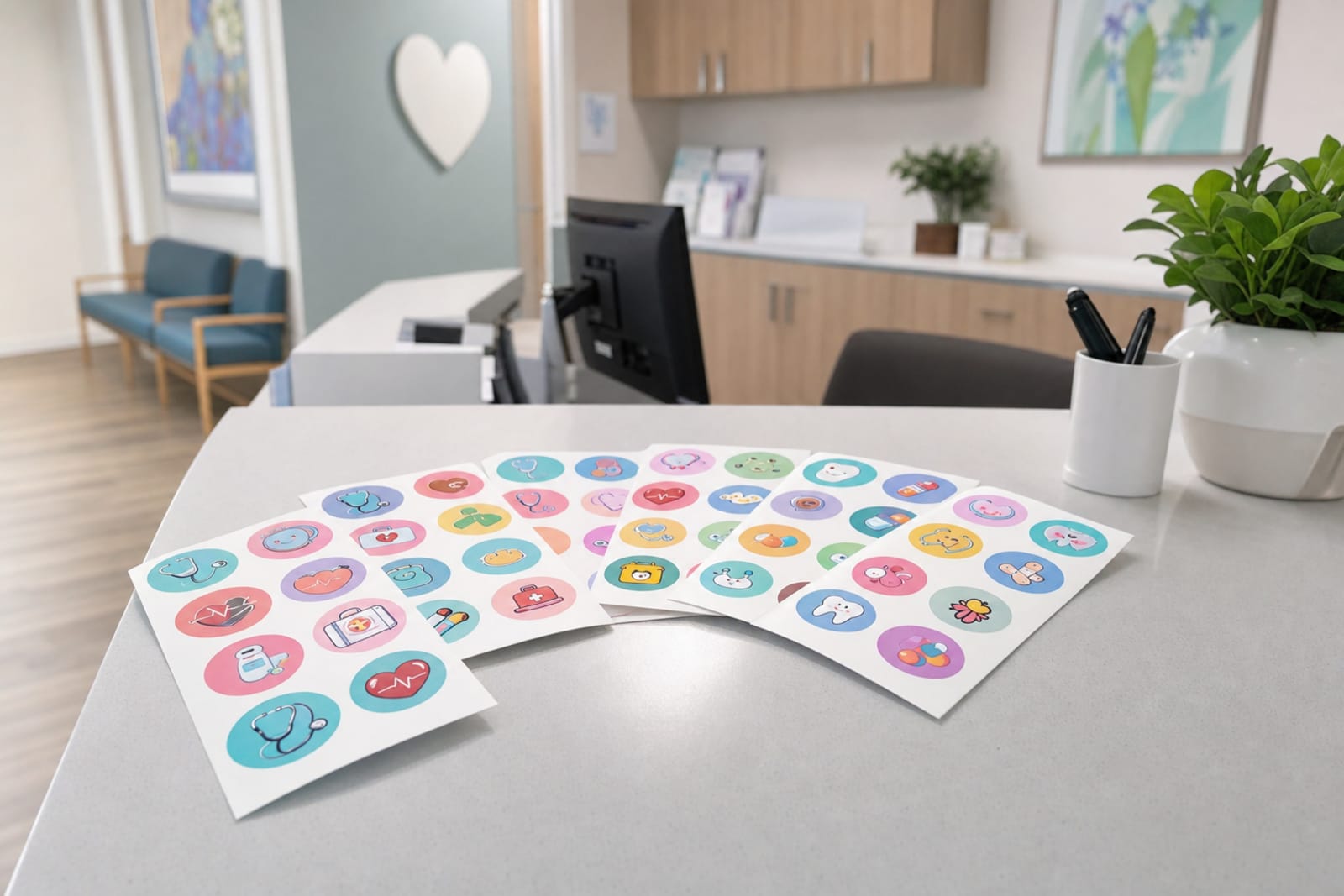 stickers for medical offices product photography