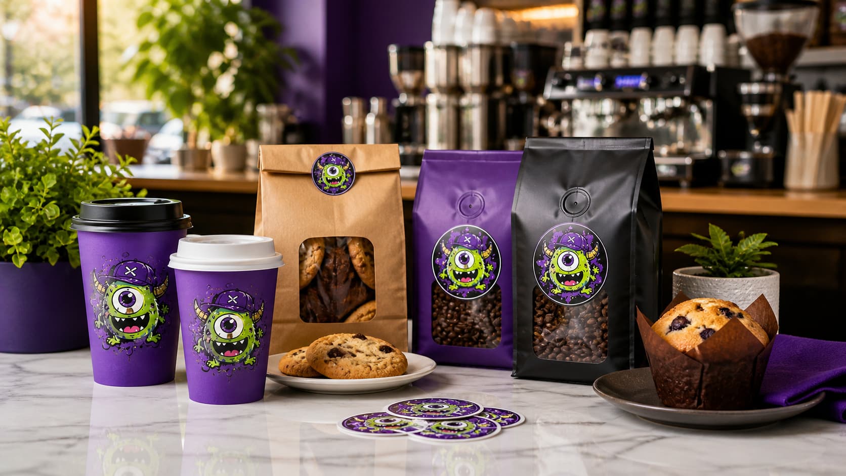 Sticker and labels for coffee shops