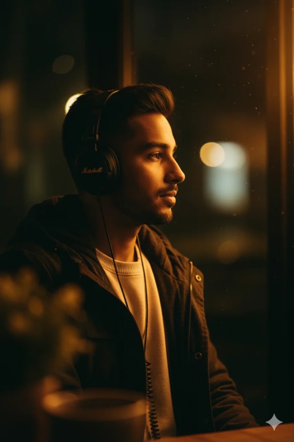 Amber Contemplation — AI image prompt example