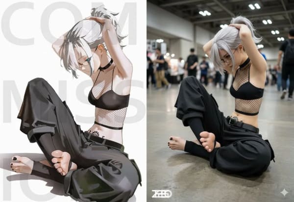 Anime to Real Person Transformation — AI image prompt example