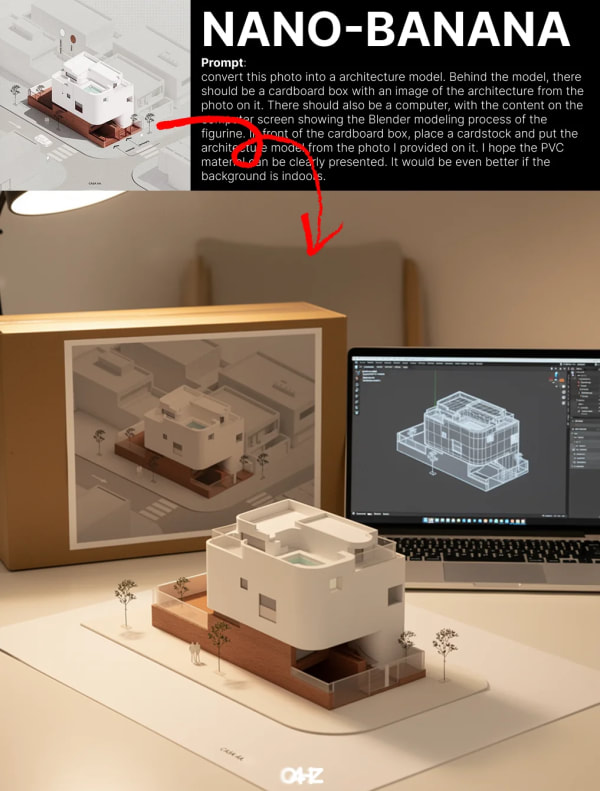 Architecture to 3D Model — AI image prompt example