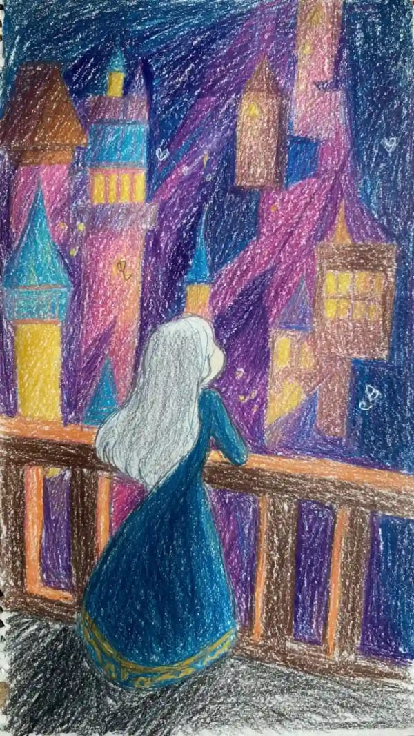 Balcony Castle Dream — AI image prompt example