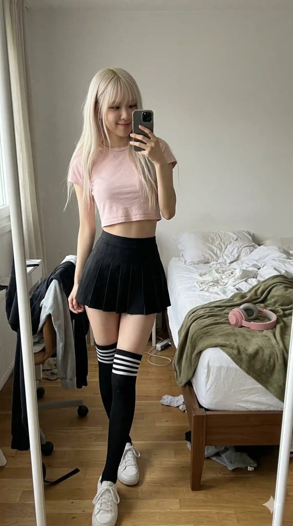 Bedroom Mirror Selfie — AI image prompt example