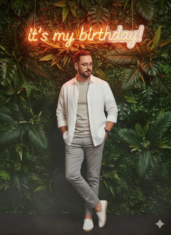 Birthday design — AI image prompt example